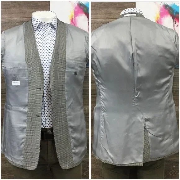 NORDSTROM Mens Blazer Sport Coat Casual Jacket‎ Size 40L Wool Silk Suit